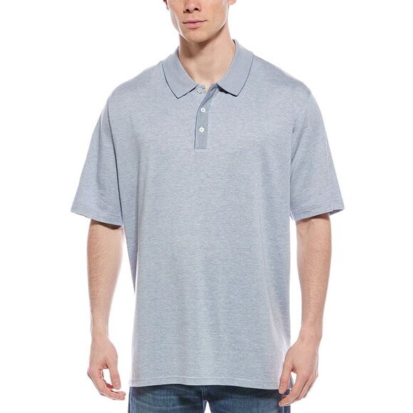 Peter Millar MensBarnes Knit Polo Shirt Blue